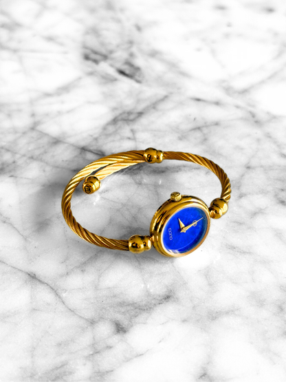 Vintage Gucci Rare Blue Stone Dial Wrap Watch