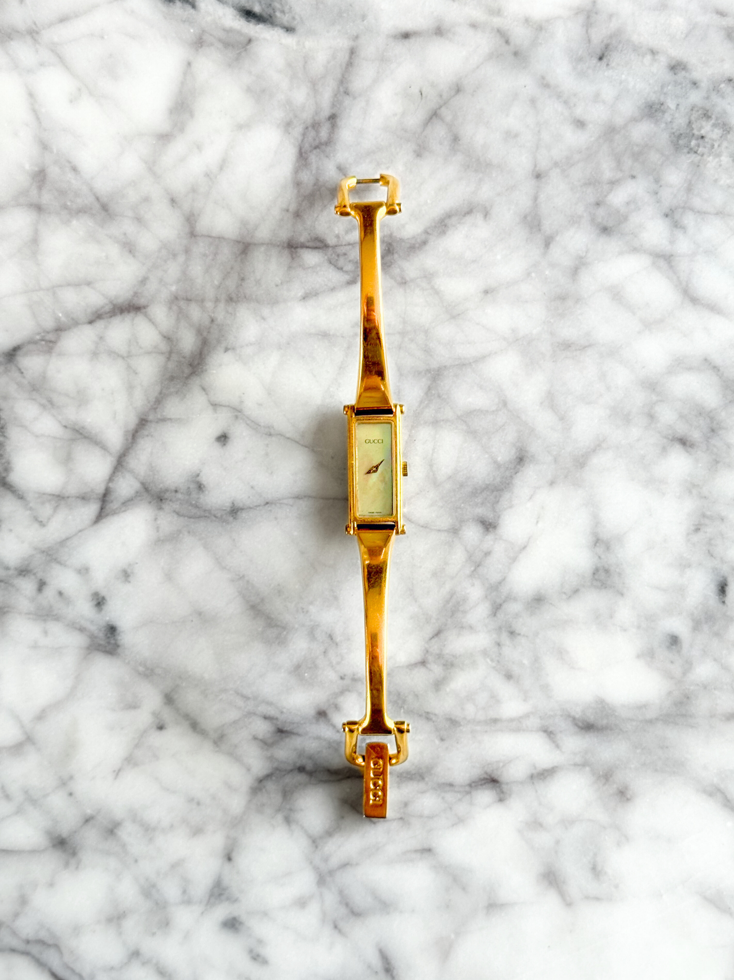 Vintage Gucci Reversible Horsebit Pearlescent Watch