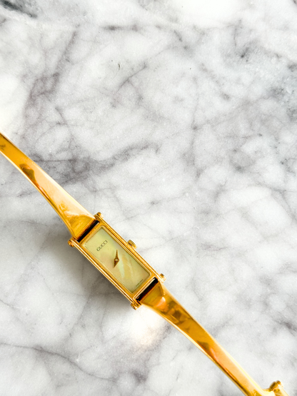 Vintage Gucci Reversible Horsebit Pearlescent Watch