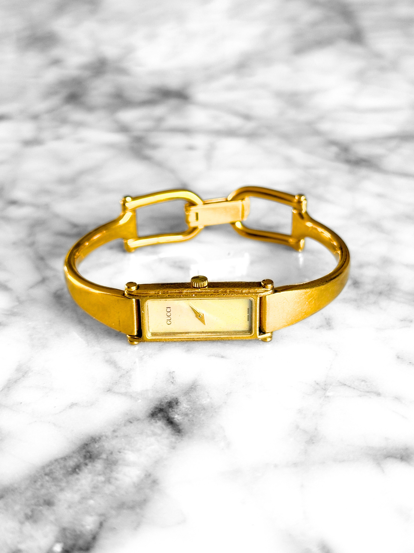 Vintage Gucci Reversible Horsebit Pearlescent Watch