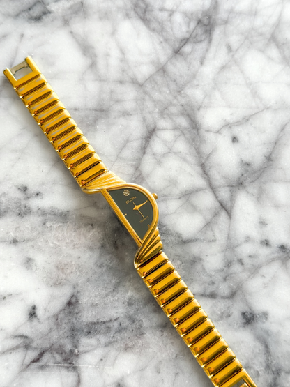 Vintage Rare Half Moon Watch with Diamond Chip