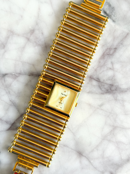Vintage Gold Horizontal Bar Watch