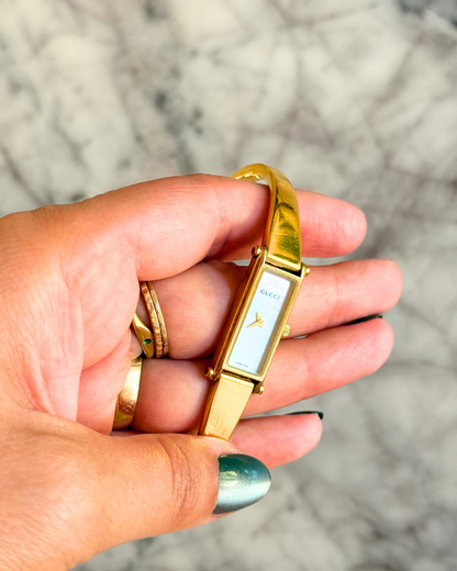 Vintage Gucci Reversible Horsebit Pearlescent Watch