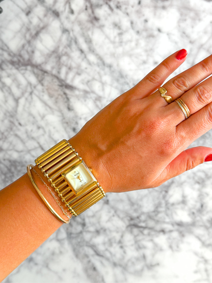 Vintage Gold Horizontal Bar Watch