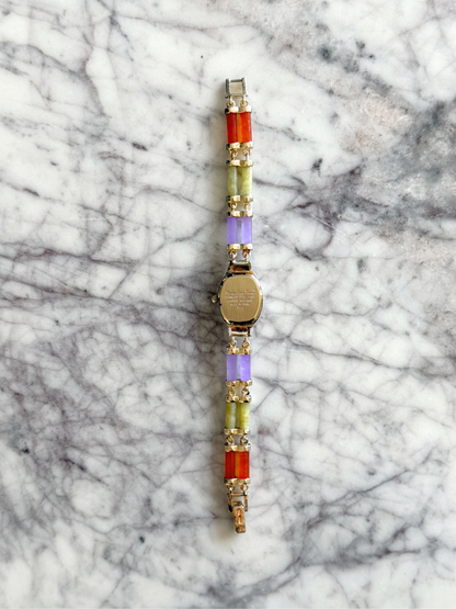 Vintage Cylindrical Sterling Ladder Gemstone Watch