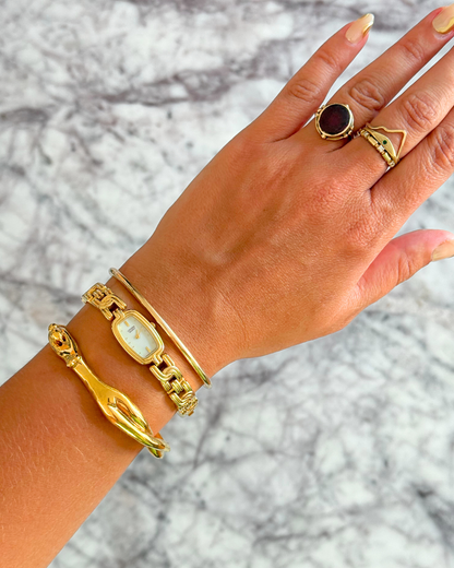 Vintage Gold Interlocking Band Watch