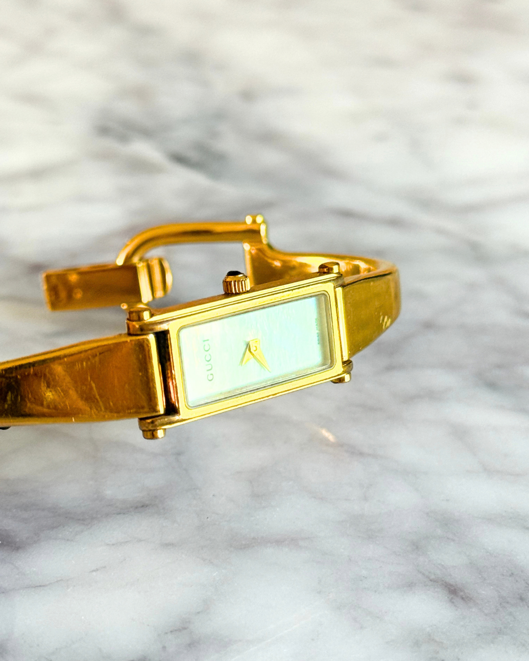 Vintage Gucci Reversible Horsebit Pearlescent Watch