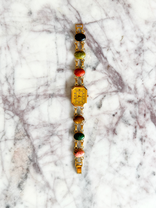 Vintage KJL Natural Gemstone Watch