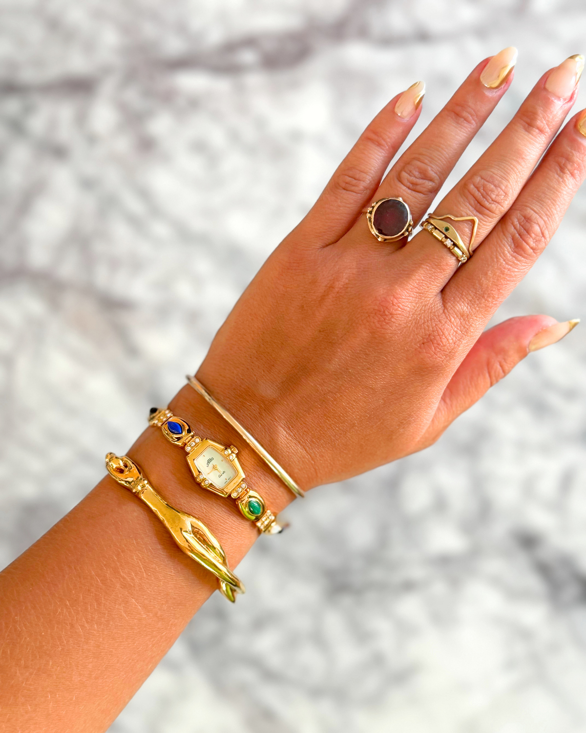 Vintage Gemstone Eye Watch