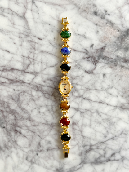 Vintage Faceted Gemstone Watch