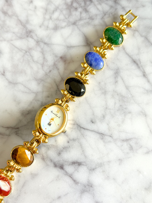 Vintage Faceted Gemstone Watch