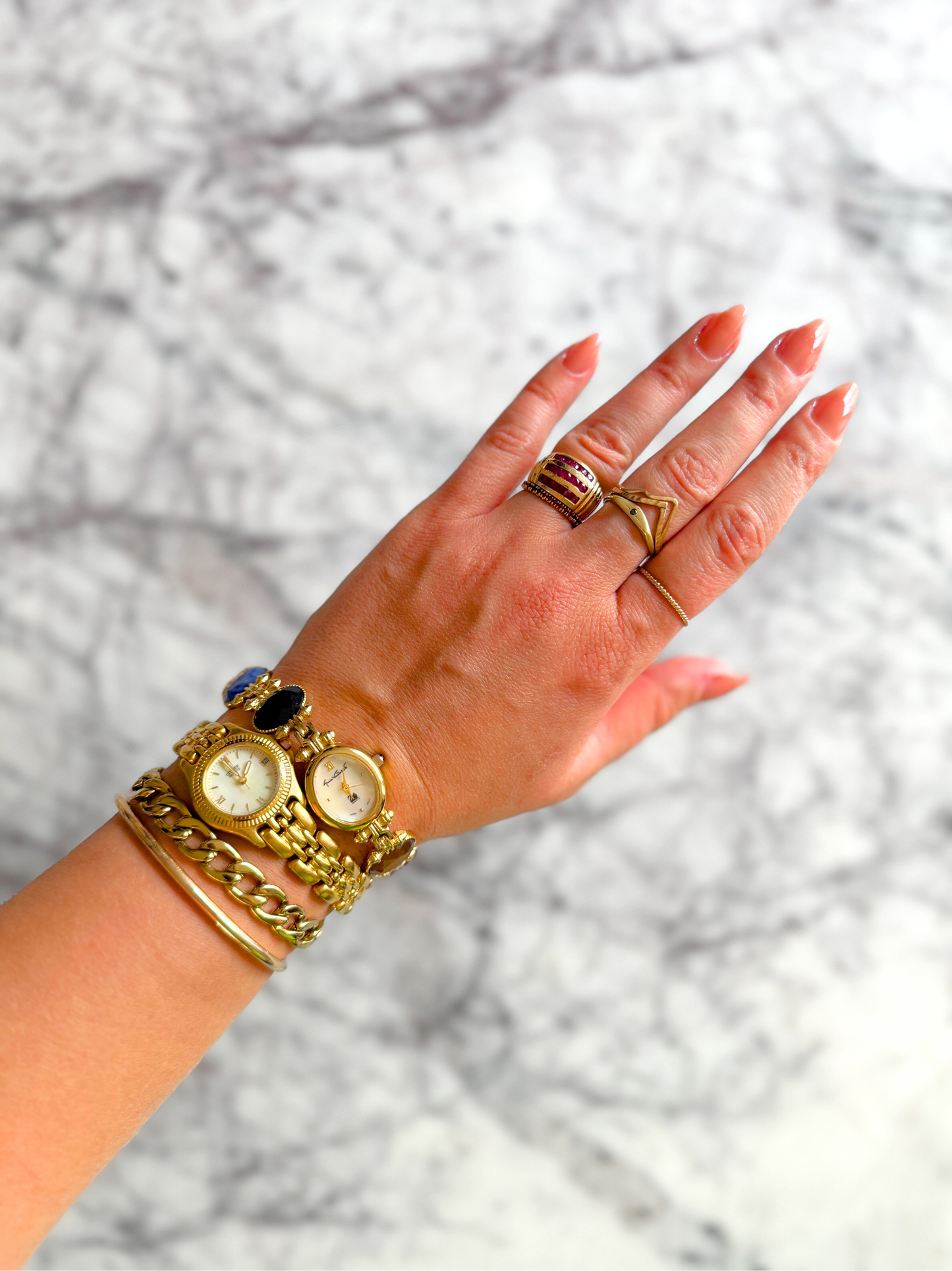 Vintage Faceted Gemstone Watch