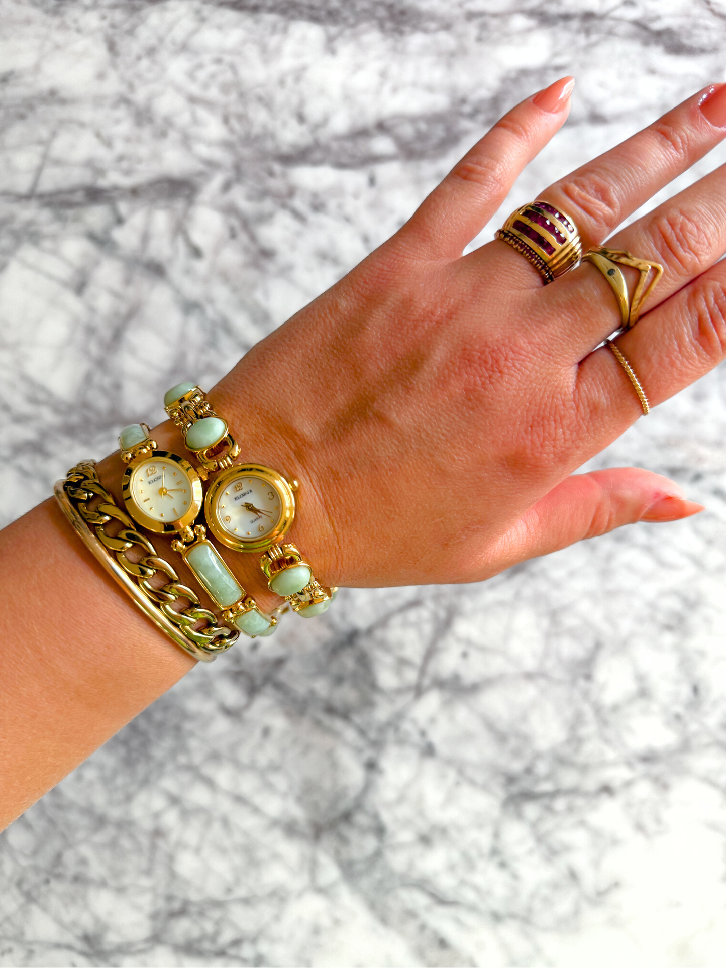 Vintage Jade Gemstone Watch