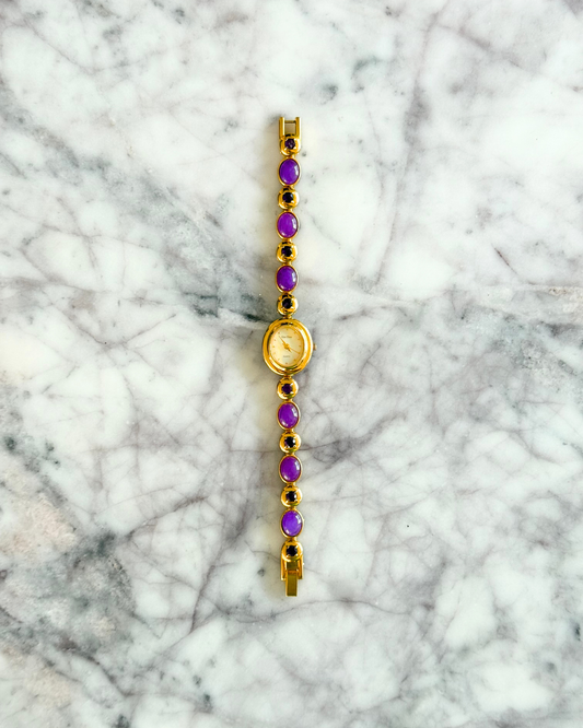 Vintage Amethyst Natural Gemstone Watch