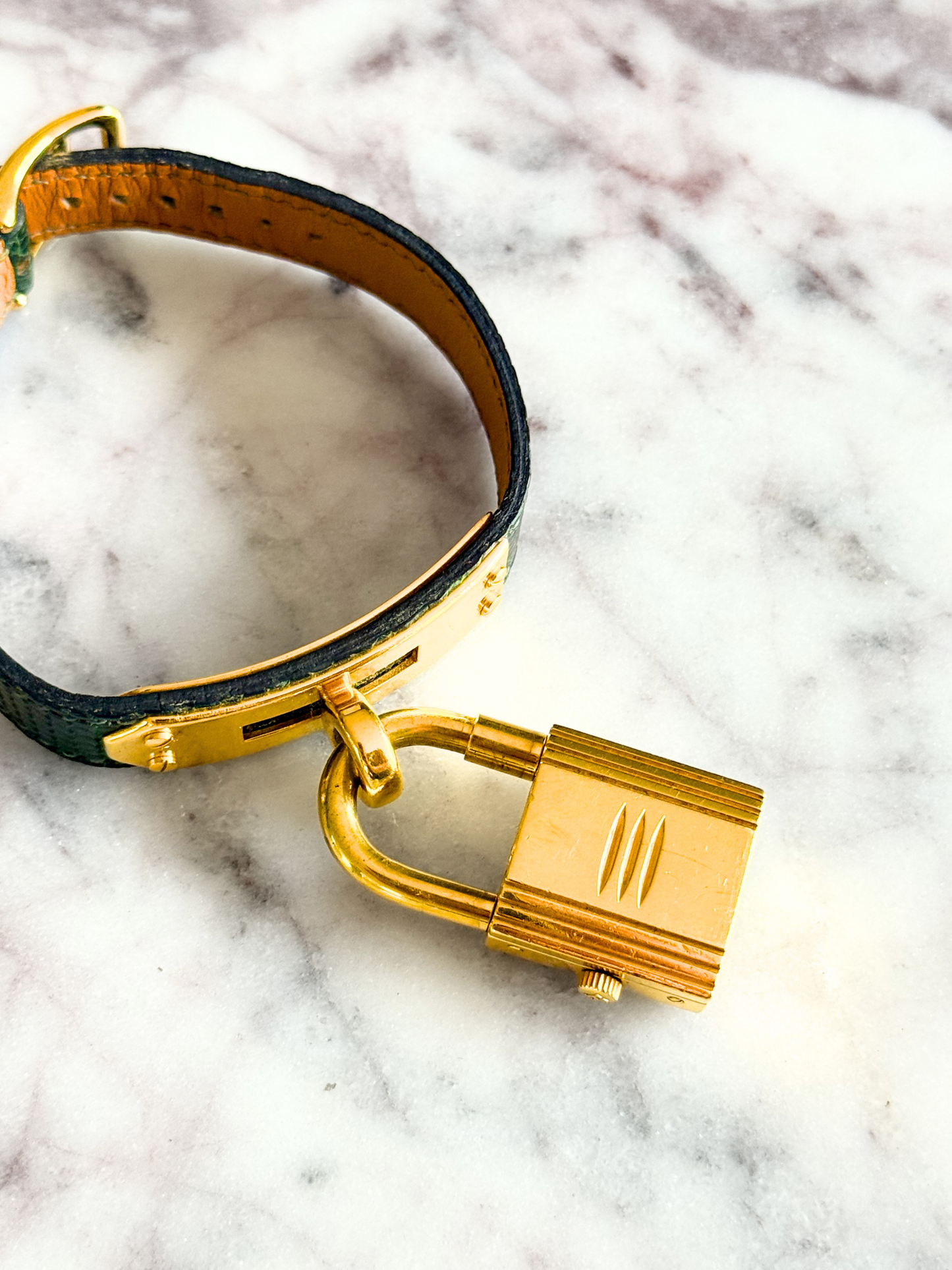 Vintage Hermes Classic Kelly Lock Watch