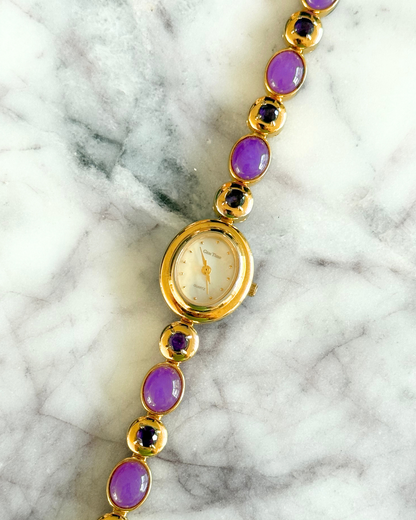 Vintage Amethyst Natural Gemstone Watch