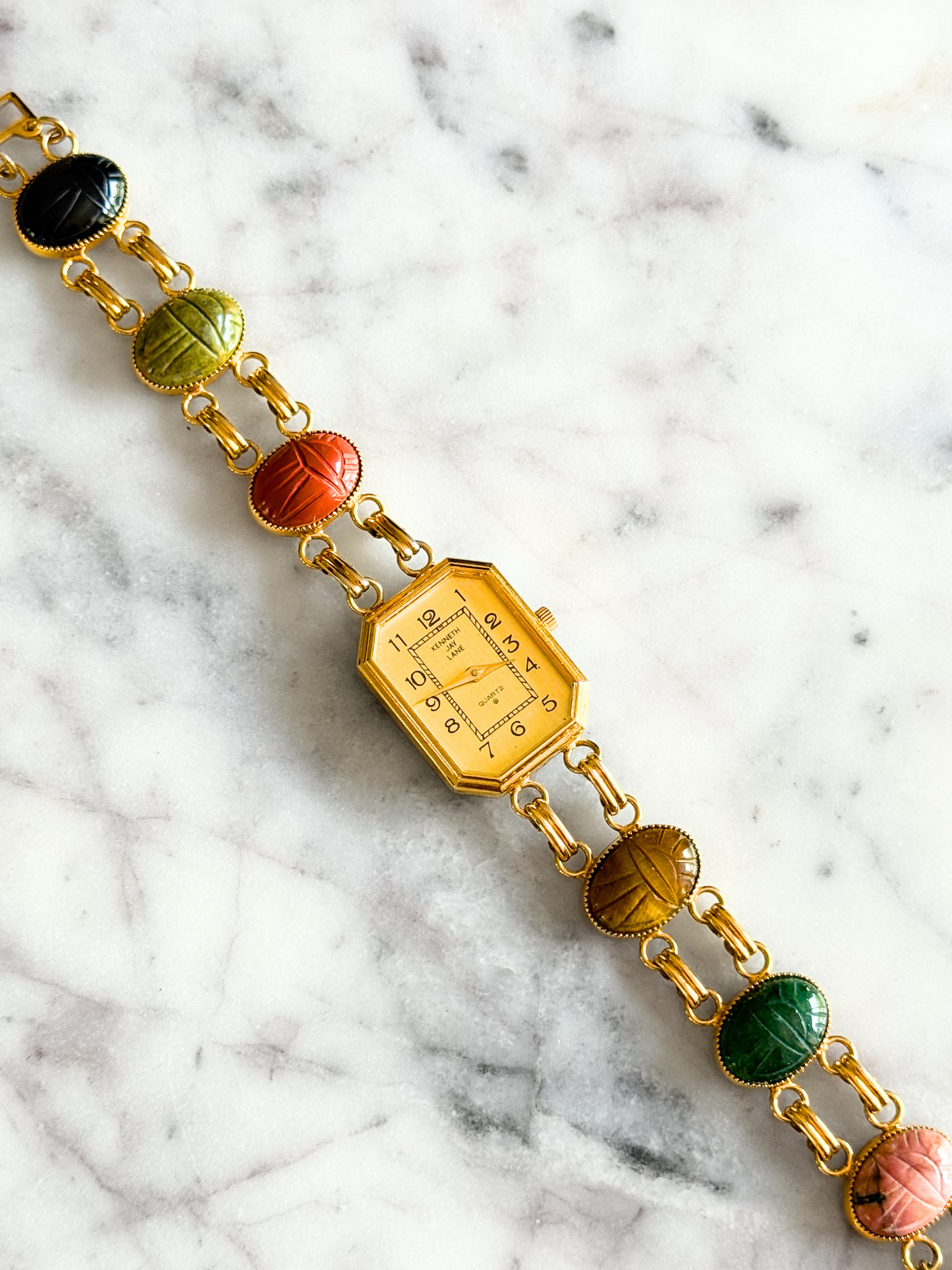 Vintage KJL Natural Gemstone Watch