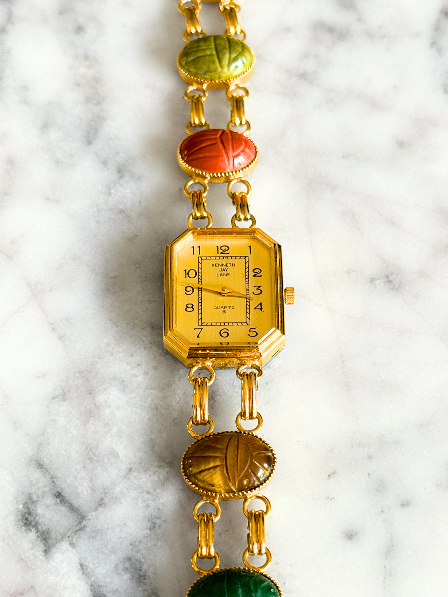 Vintage KJL Natural Gemstone Watch
