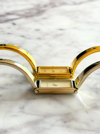 Vintage Gold Gucci Reversible Horsebit Watch