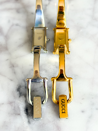 Vintage Silver Gucci Reversible Horsebit Watch