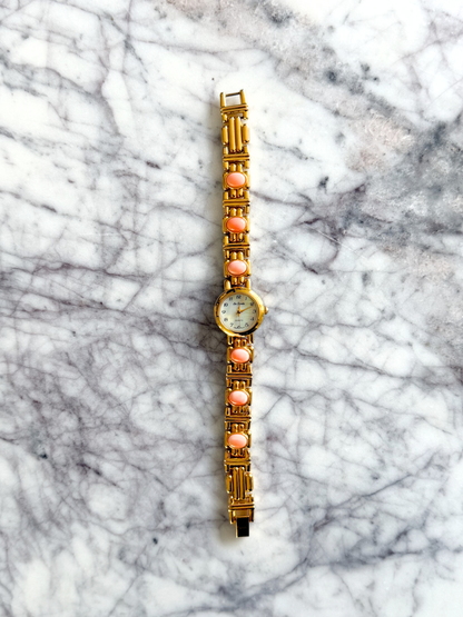 Vintage Cloudy Amber Lee Sands Gemstone Watch