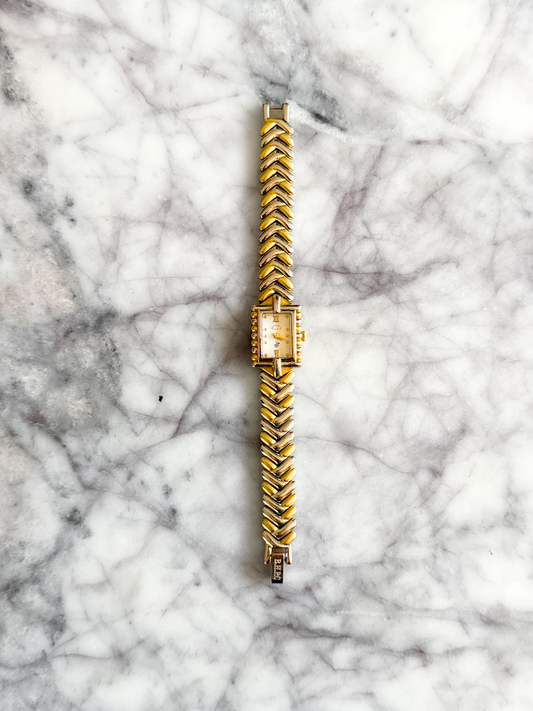 Vintage Mixed Metal Crosshatch Band