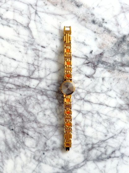 Vintage Cloudy Amber Lee Sands Gemstone Watch