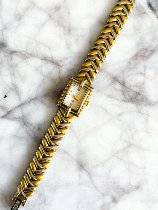 Vintage Mixed Metal Crosshatch Band