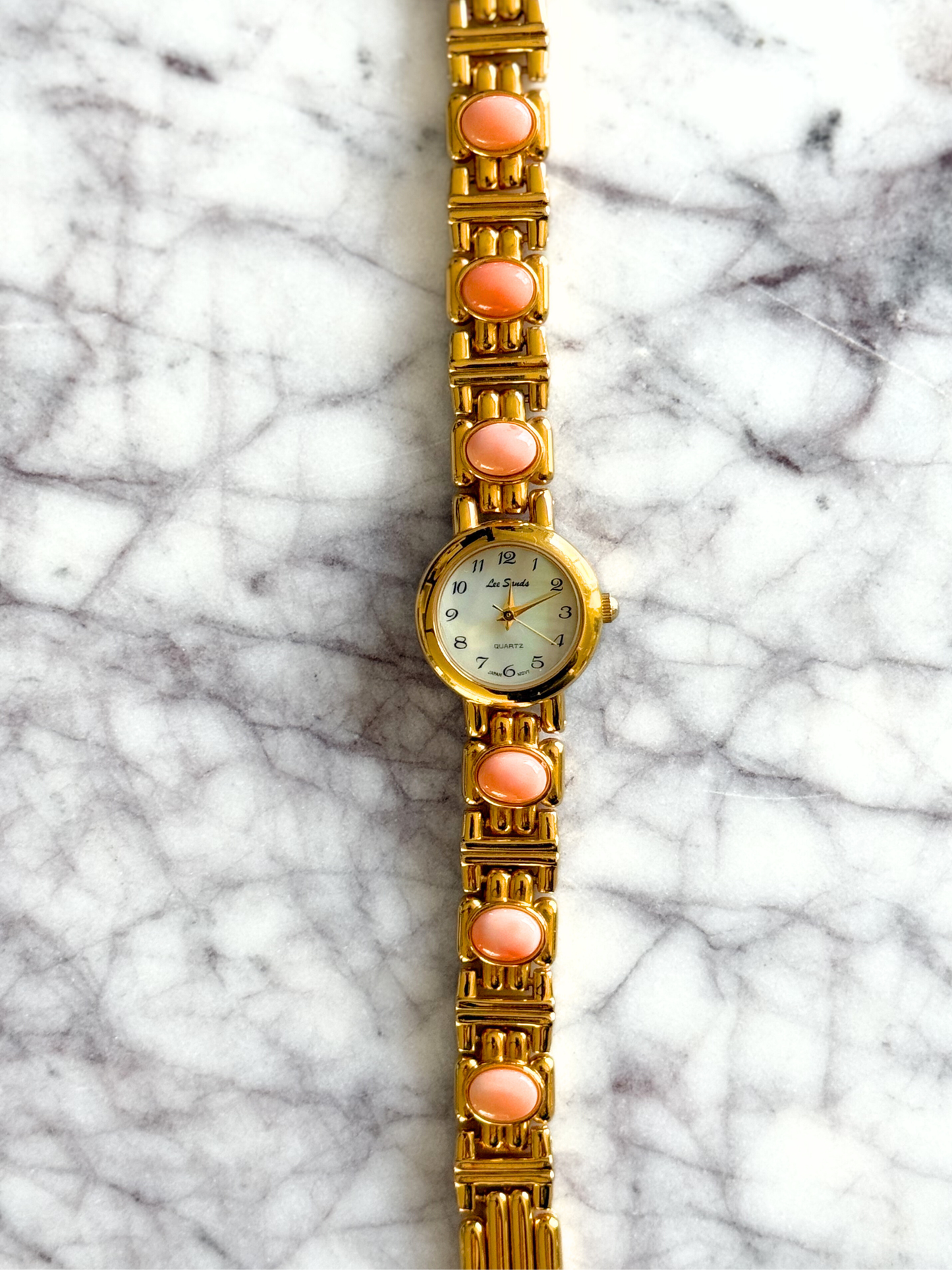 Vintage Cloudy Amber Lee Sands Gemstone Watch
