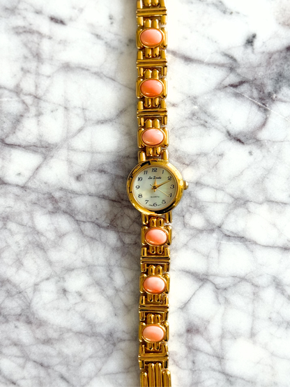 Vintage Cloudy Amber Lee Sands Gemstone Watch