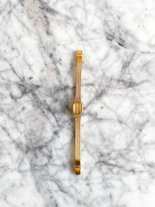 Vintage Dainty Striped Watch