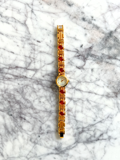 Vintage Amber Lee Sands Gemstone Watch