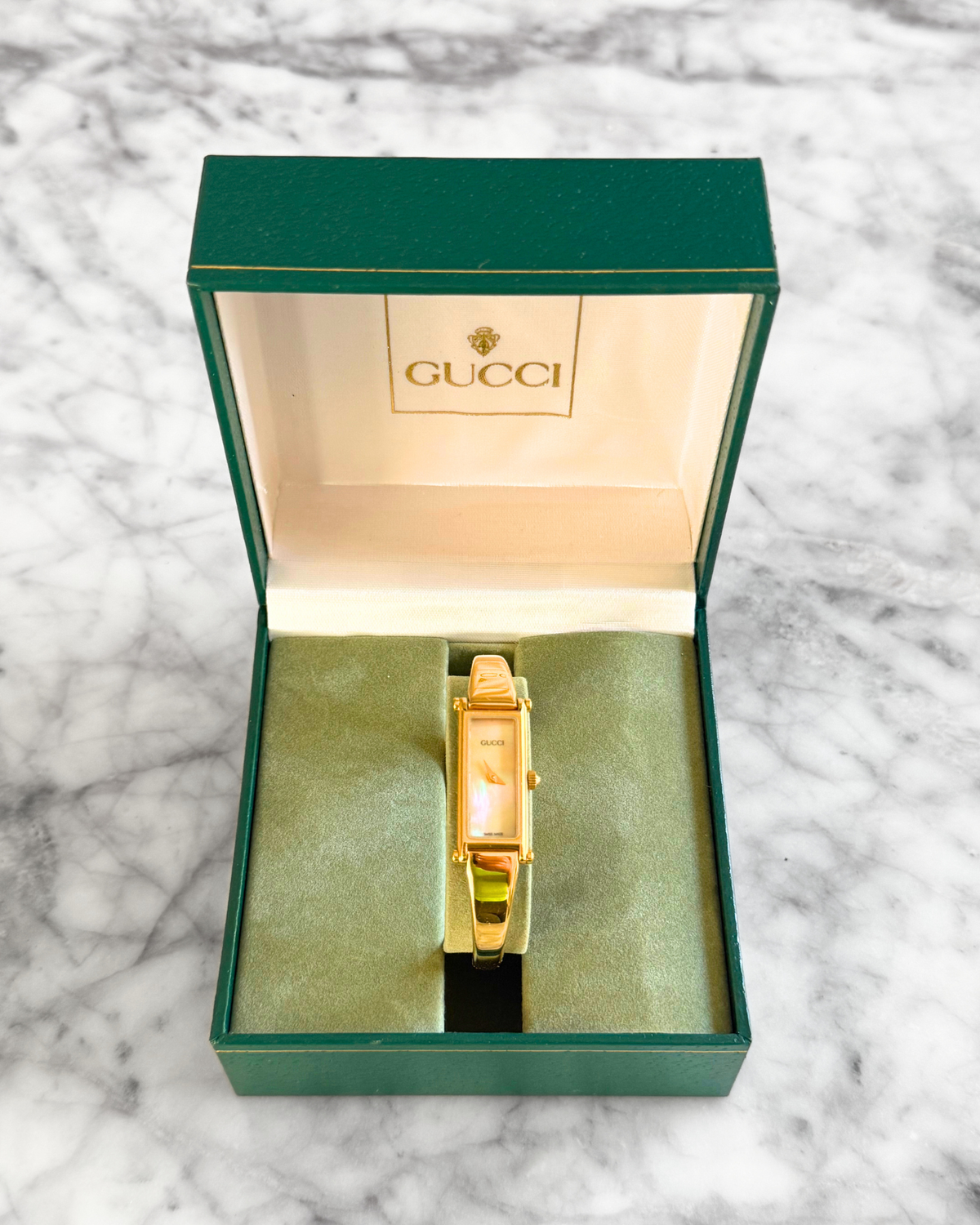 Vintage Gucci Reversible Horsebit Pearlescent Watch