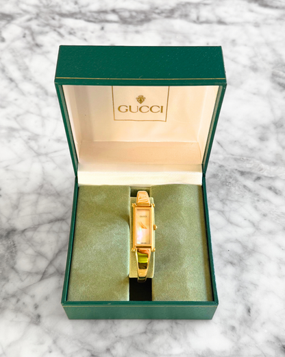 Vintage Gucci Reversible Horsebit Pearlescent Watch