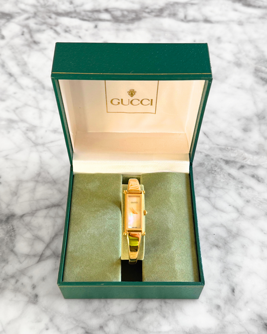 Vintage Gucci Reversible Horsebit Pearlescent Watch