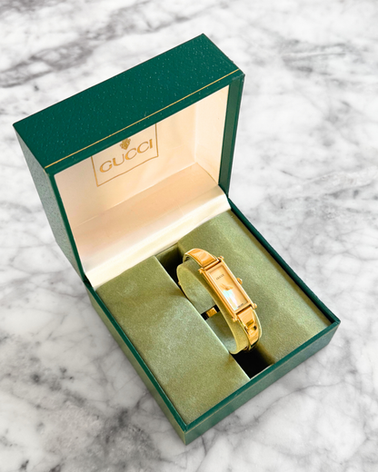 Vintage Gucci Reversible Horsebit Pearlescent Watch
