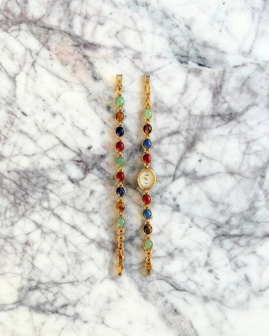 Natural Gemstone Watch & Bracelet Set