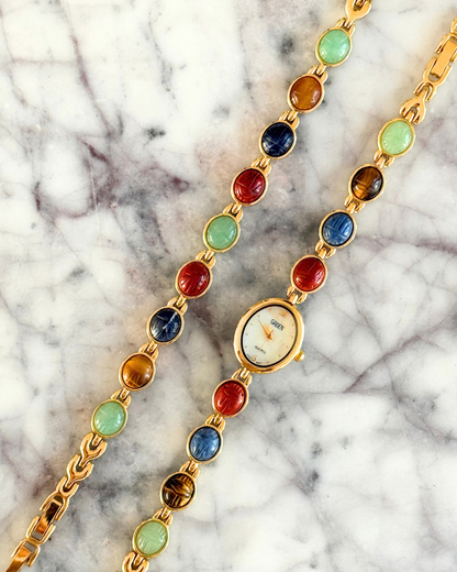 Natural Gemstone Watch & Bracelet Set