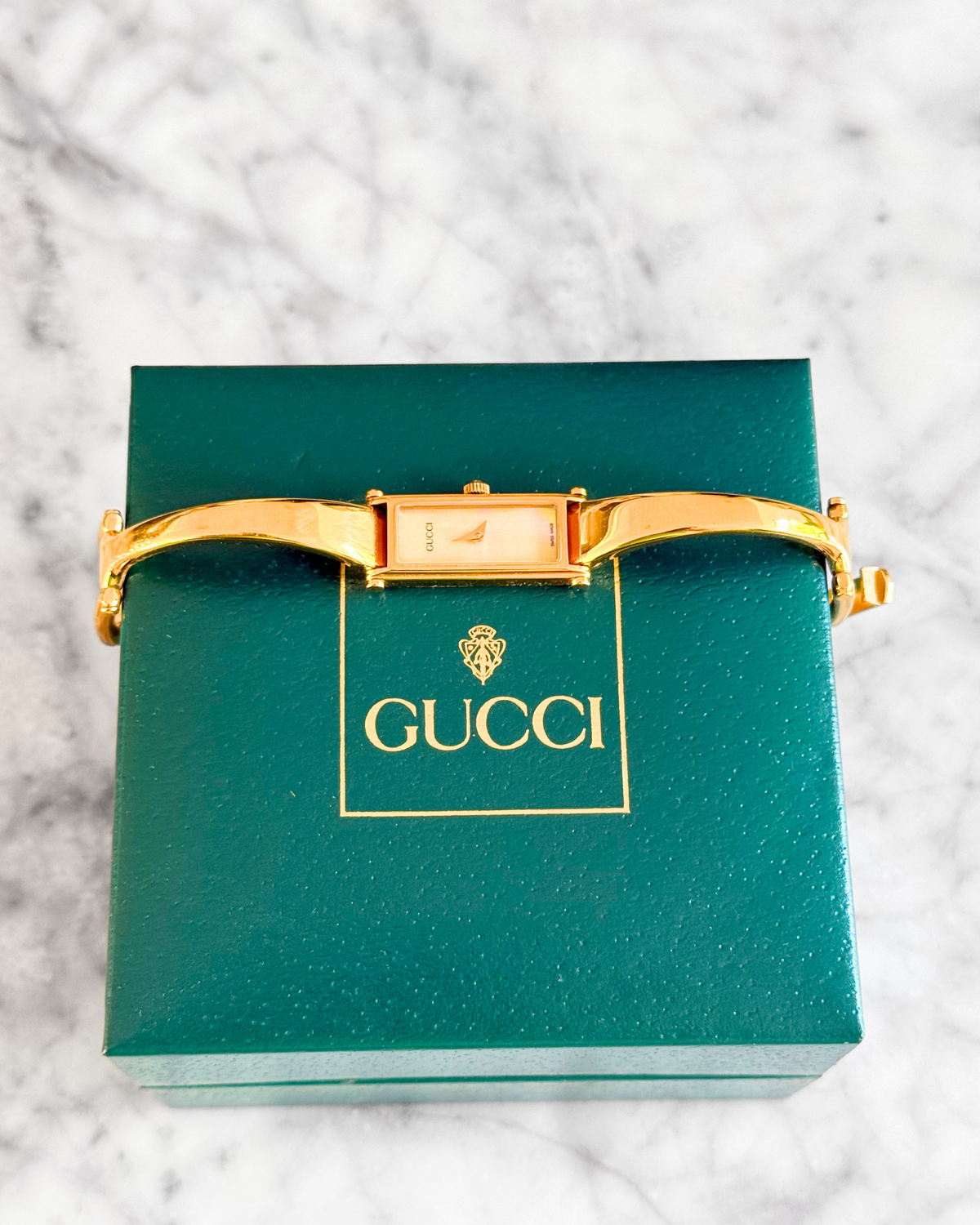 Vintage Gucci Reversible Horsebit Pearlescent Watch