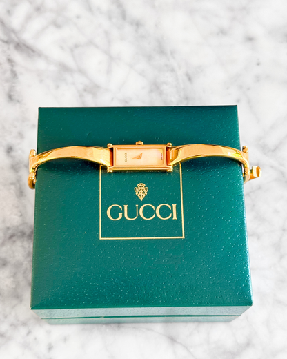 Vintage Gucci Reversible Horsebit Pearlescent Watch