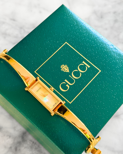 Vintage Gucci Reversible Horsebit Pearlescent Watch