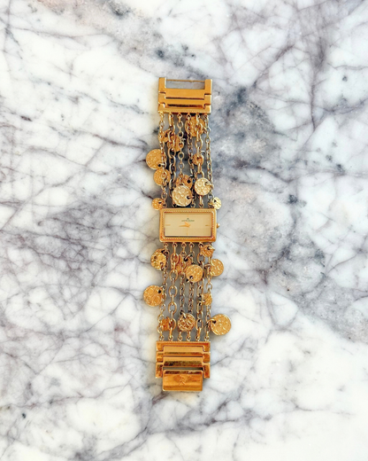 Gold Disc Chain Watch