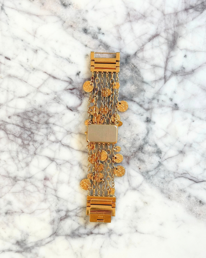 Gold Disc Chain Watch
