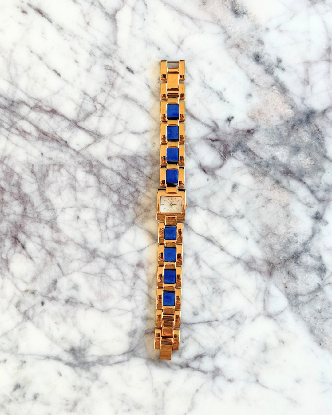 Vintage Lapis Gemstone Watch with Abalone Dial