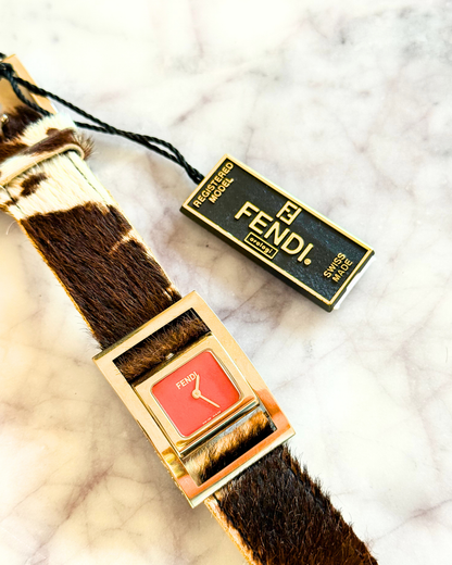 Vintage Fendi Pony Hair Deadstock Flip Watch