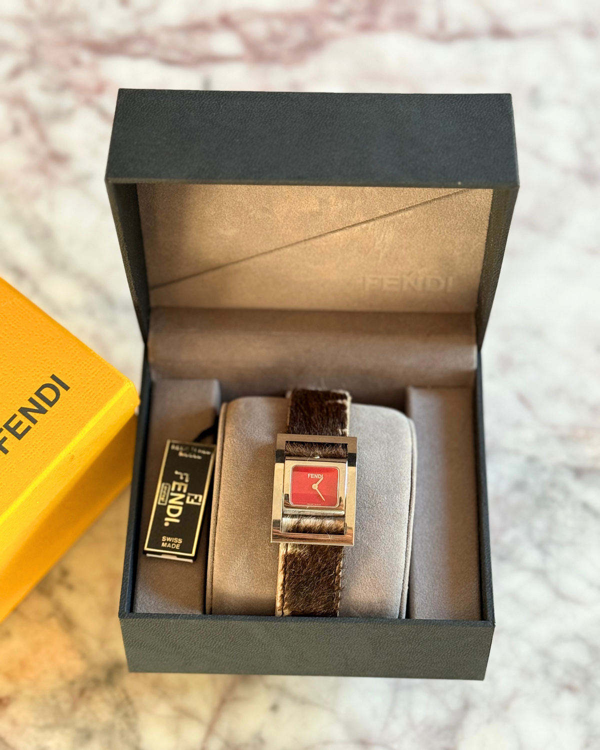 Vintage Fendi Pony Hair Deadstock Flip Watch