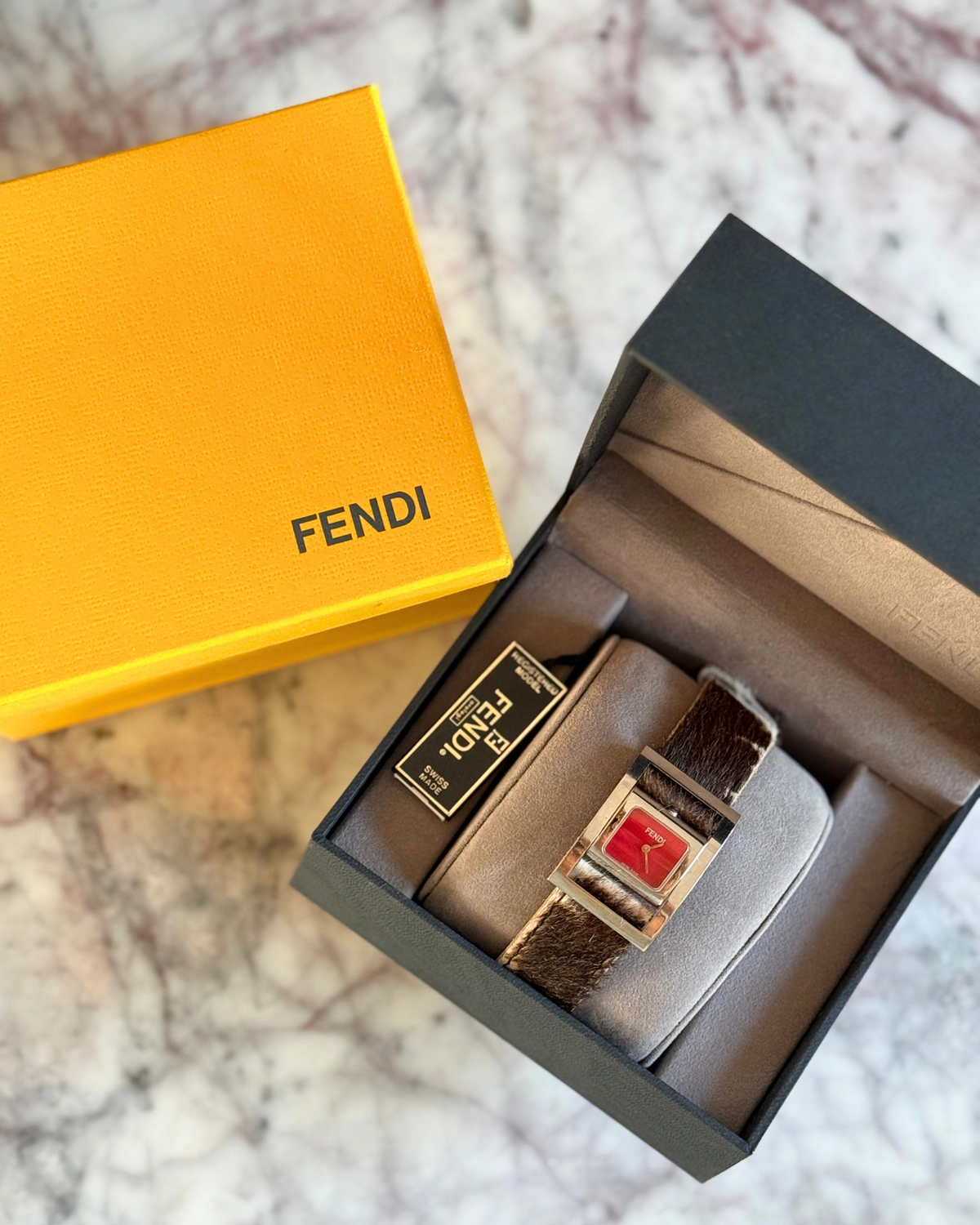 Vintage Fendi Pony Hair Deadstock Flip Watch